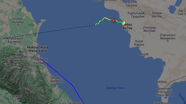 Flight tracker shows path of doomed Azerbaijan Airlines plane