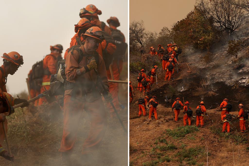 LA firefighters race to contain blazes as more winds may come