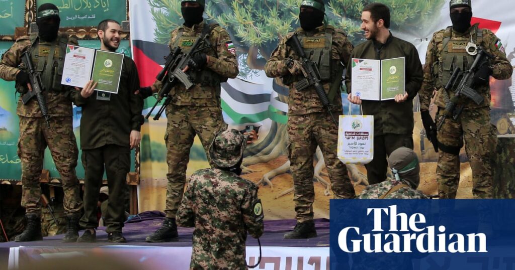 Hamas releases six hostages in latest exchange with Israel | Israel-Gaza war Hamas releases six hostages in latest exchange with Israel | Israel-Gaza war