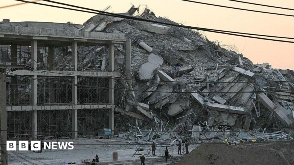 Scramble at 30-storey Bangkok building reduced to rubble